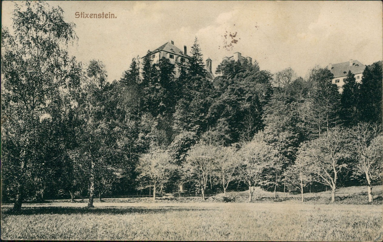 vergrößern: Bildseite historische Ansichtskarte von 1909: Stadtpartie:: Stixenstein-Ternitz