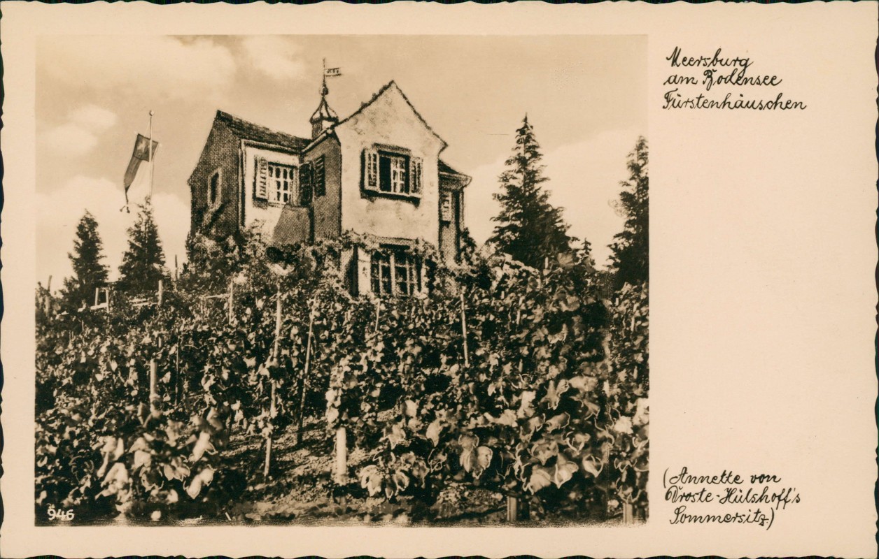 zoom: Image side vintage Postcard from 1932: Bodensee Fürstenhäuschen Weinreben:: Meersburg