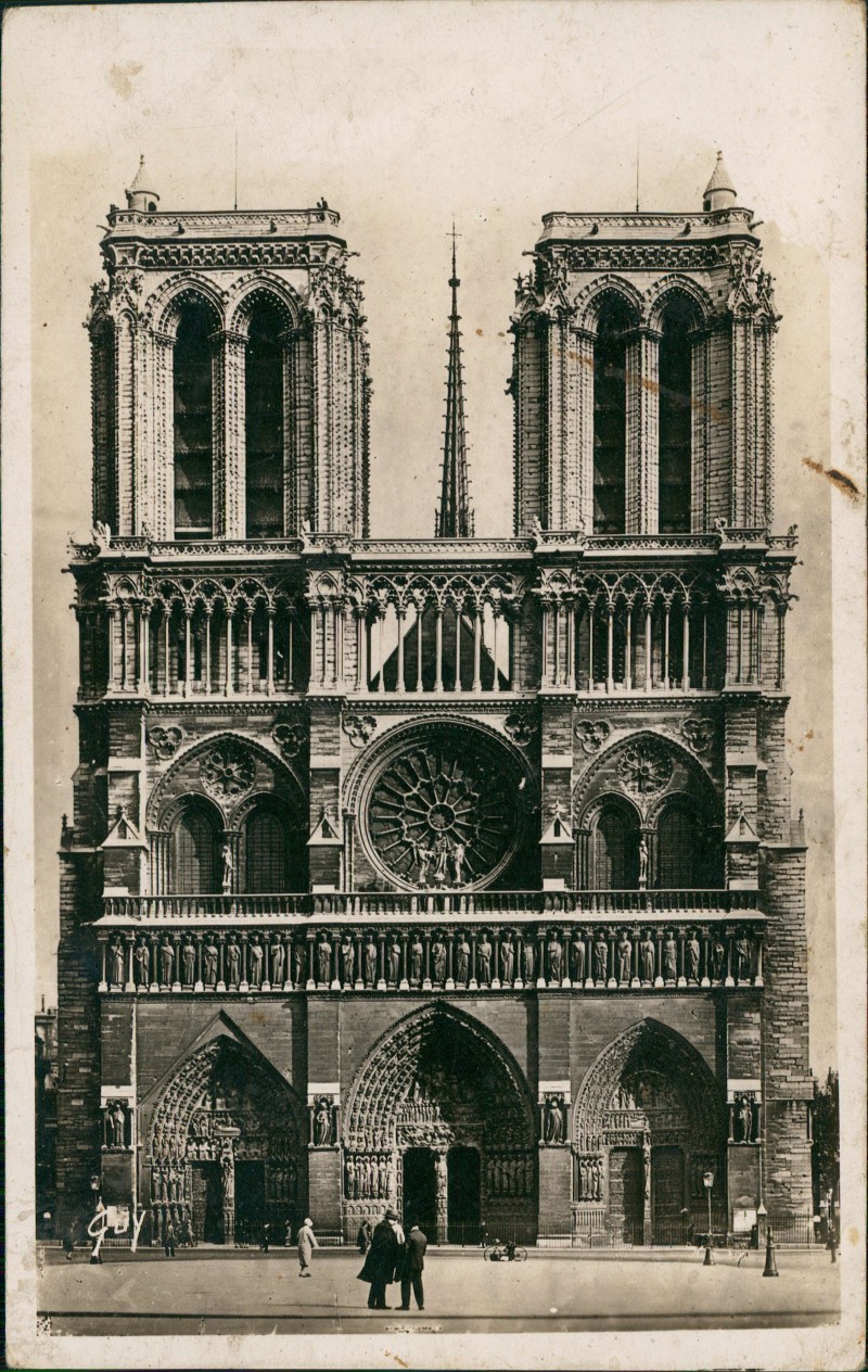 zoom: Image side vintage Postcard from 1930: Kathedrale Notre-Dame:: Paris
