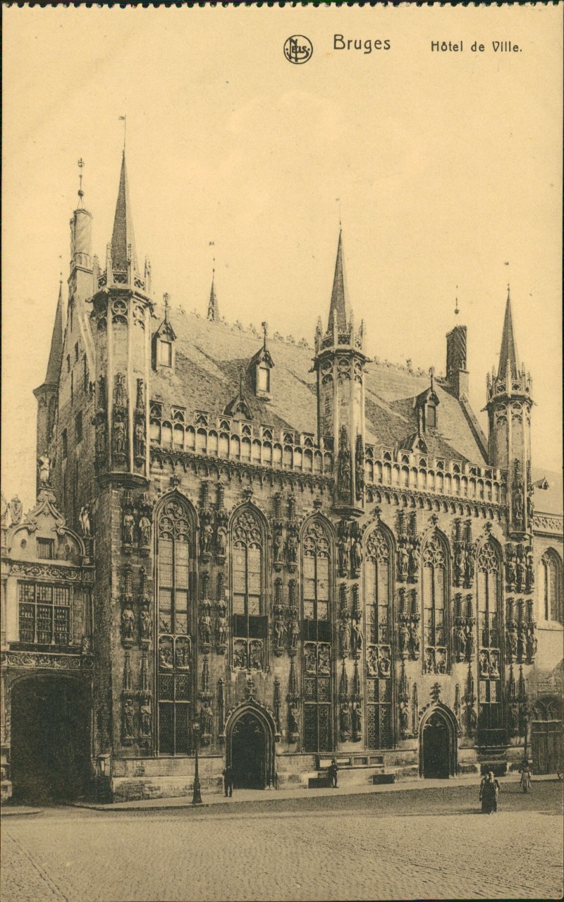 zoom: Image side vintage Postcard from 1910: Hôtel de Ville (Rathaus):: Bruges (Gironde)