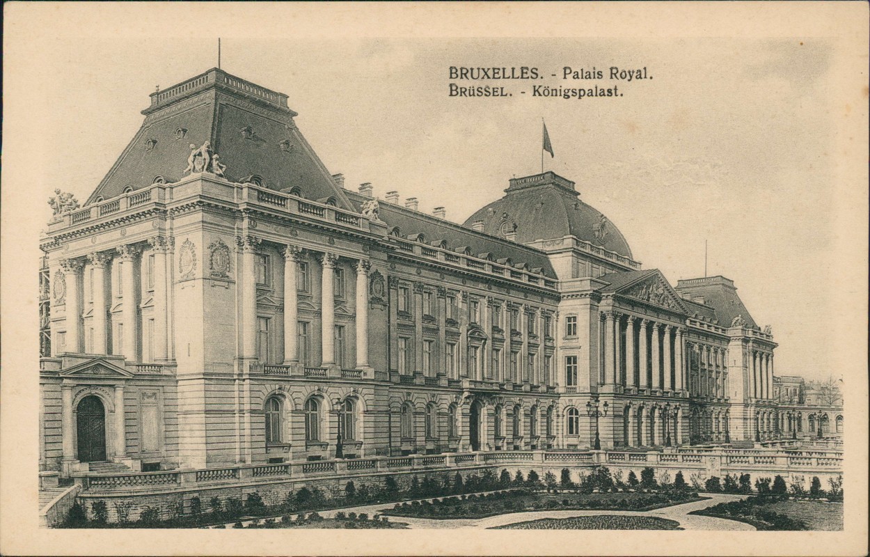 zoom: Image side vintage Postcard from 1910: Palais Royal BRÜSSEL Königspalast:: Brussels