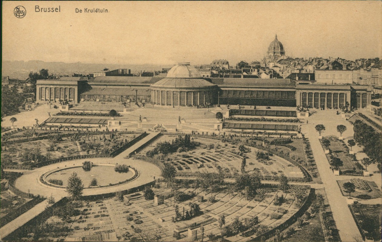 zoom: Image side vintage Postcard from 1931: De Kruidtuin:: Brussels