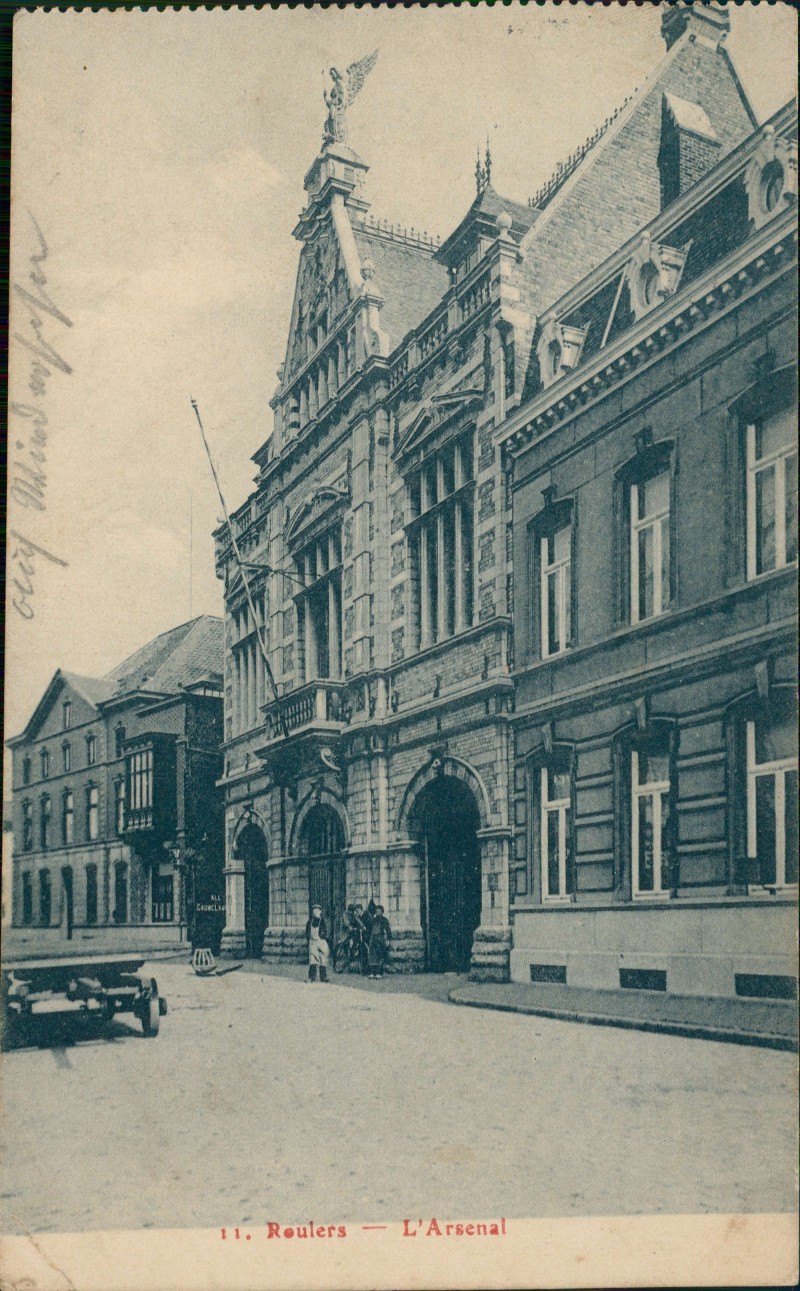 vergrößern: Bildseite historische Ansichtskarte von 1915: Das Arsenal (L