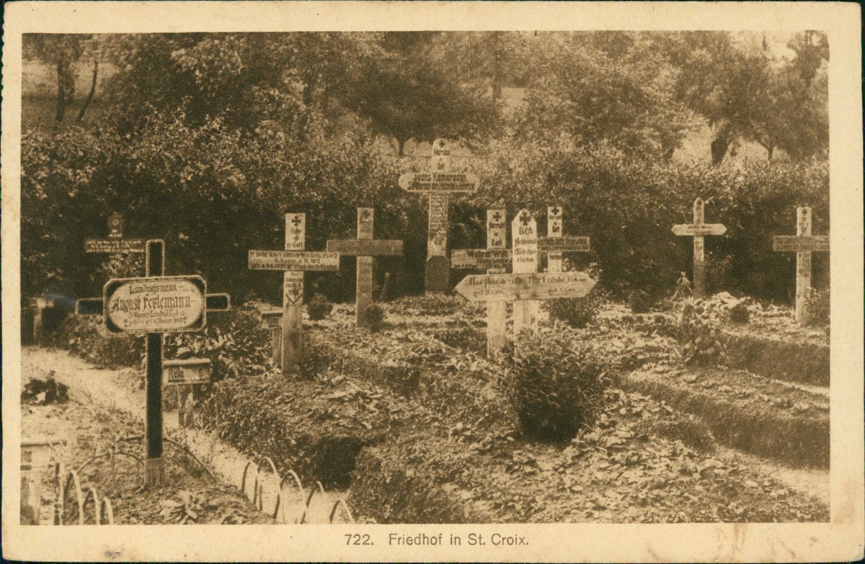 zoom: Image side vintage Postcard from 1916: Soldatenfriedhof:: Sainte-Croix-en-Plaine