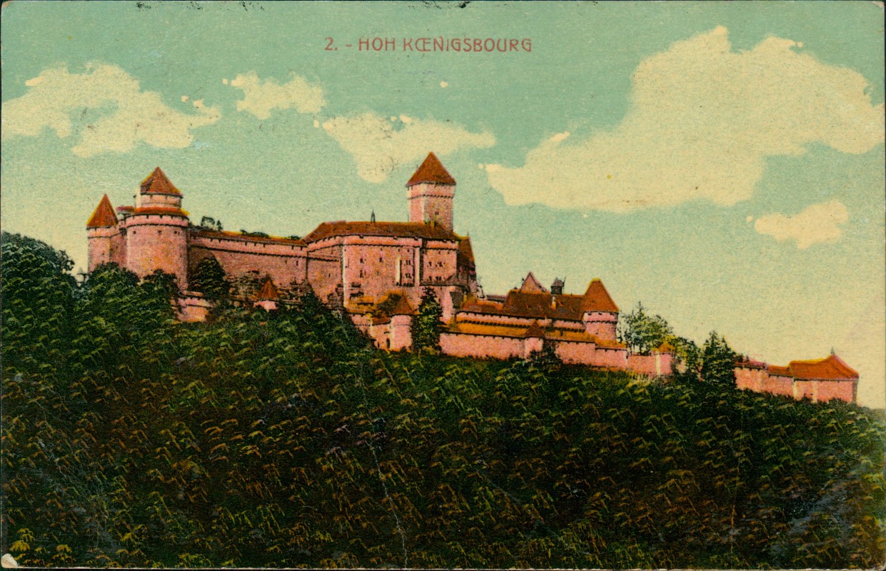 zoom: Image side vintage Postcard from 1926: Château du Haut-Kœnigsbourg:: Orschwiller
