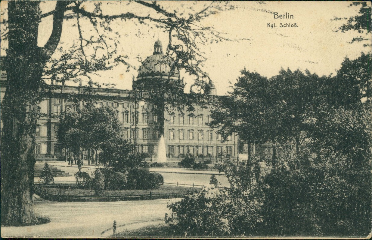 vergrößern: Bildseite historische Ansichtskarte von 1925: Berliner Stadtschloss Parkanlagen:: Mitte-Berlin