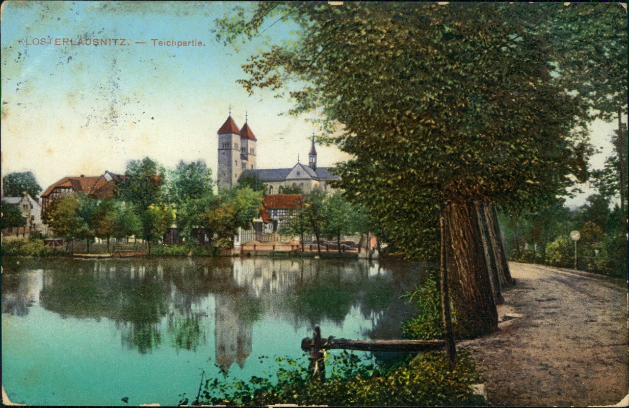 vergrößern: Bildseite historische Ansichtskarte von 1914: Teichpartie.:: Bad Klosterlausnitz