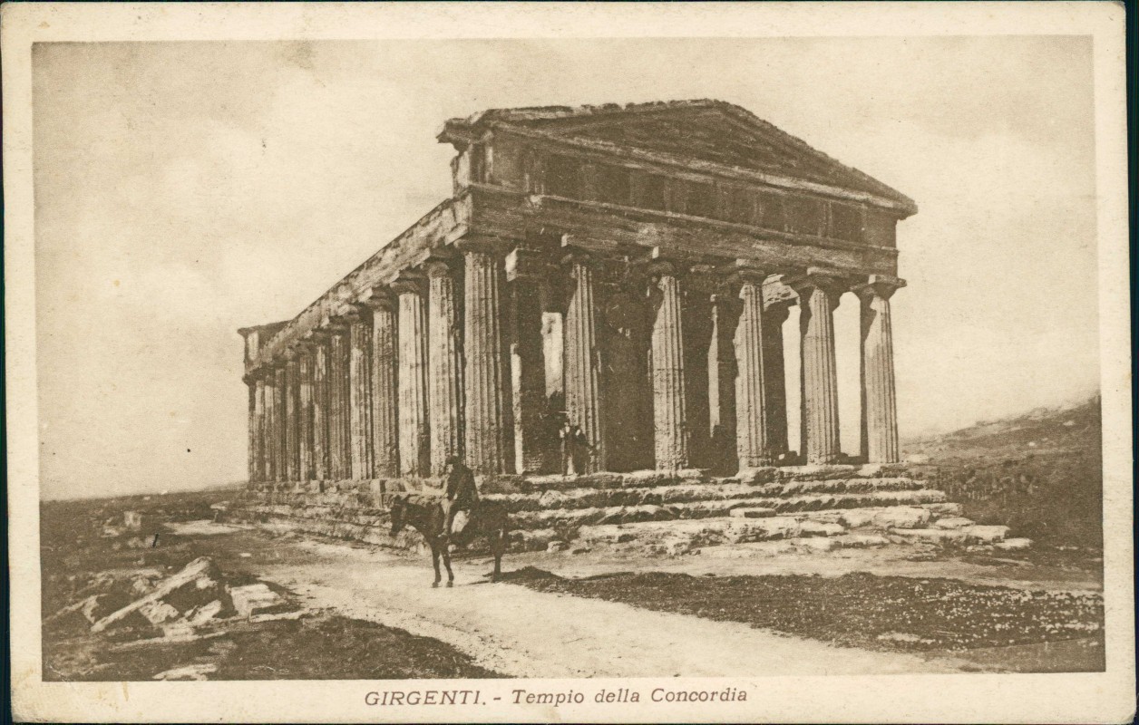 vergrößern: Bildseite historische Ansichtskarte von 1925: Tempio della Concordia:: Agrigent