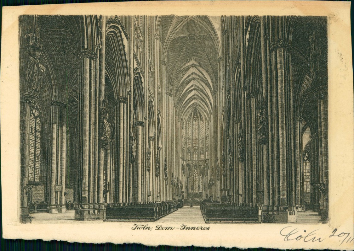 zoom: Image side vintage Postcard from 1904: Inneres des Dom:: Cologne