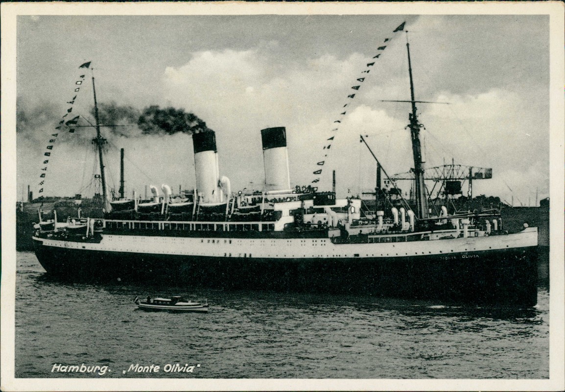 zoom: Image side vintage Postcard from 1930: Schiffe Dampfer Steamer Monte Olivia::