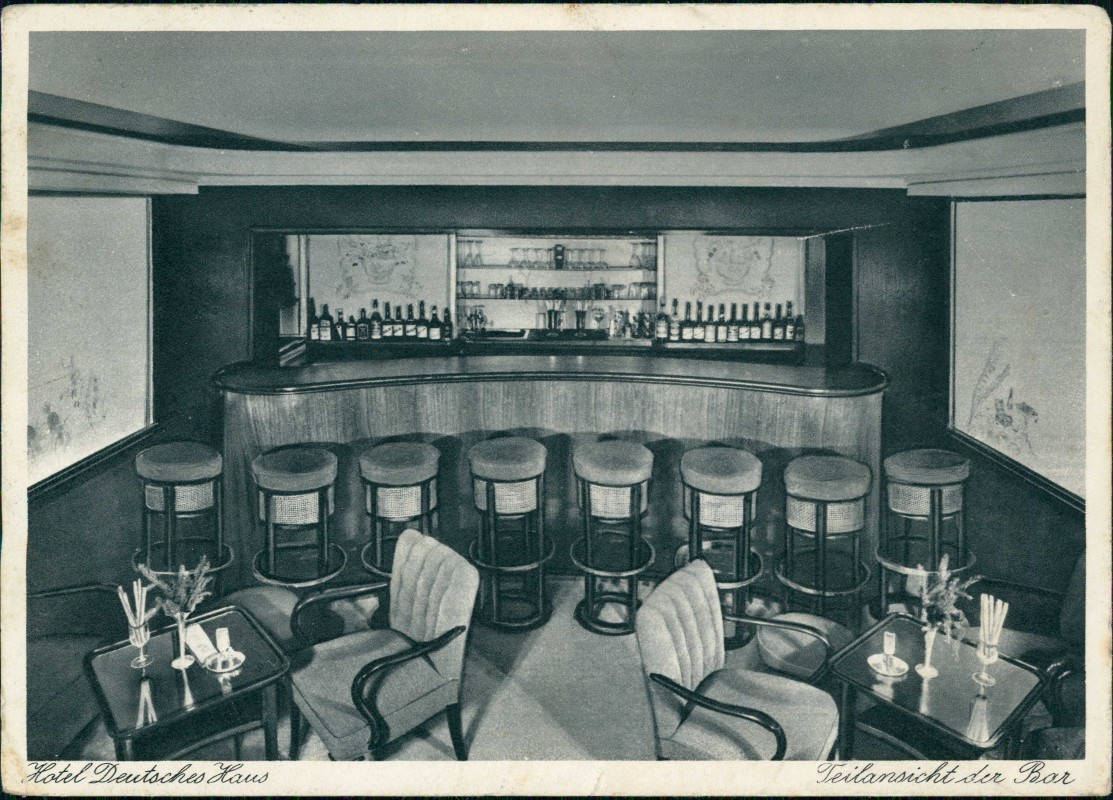 vergrößern: Bildseite historische Ansichtskarte von 1940: Hotel Deutsches Haus - Bar:: Hahnenklee-Hahnenklee-Bockswiese-Goslar