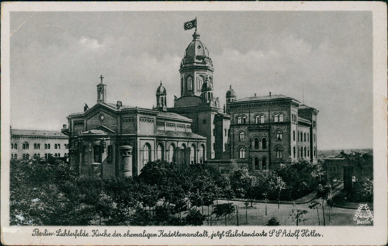 vergrößern: Bildseite historische Ansichtskarte von 1942: Kirche der ehemaligen Kadettenanstalt:: Lichterfelde-Berlin