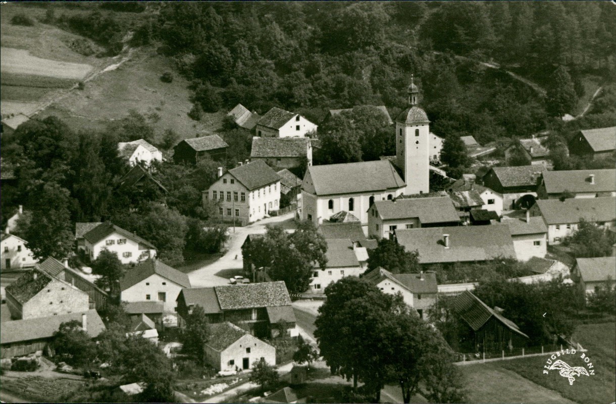 zoom: Image side vintage Postcard from 1963: Luftbild Fliegeraufnahme:: Mühlbach-Dietfurt an der Altmühl