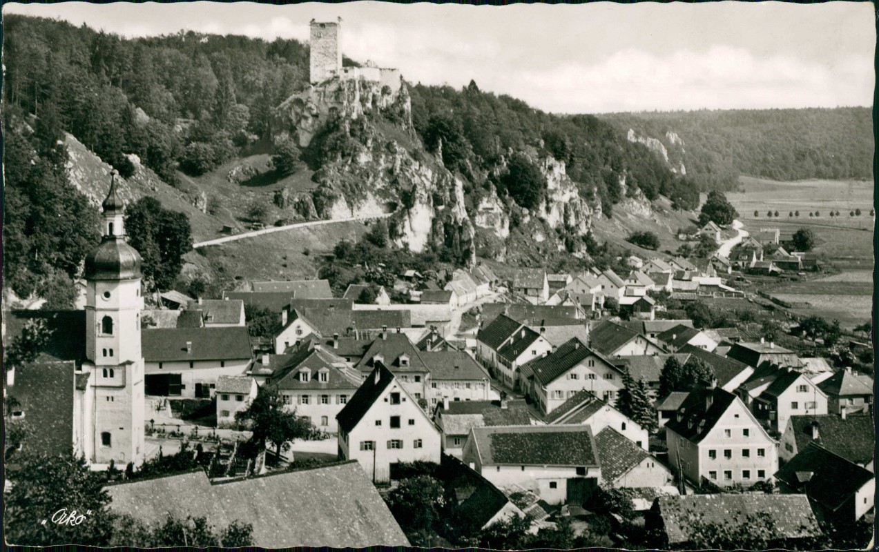 vergrößern: Bildseite historische Ansichtskarte von 1962: Blick auf die Stadt:: Wellheim