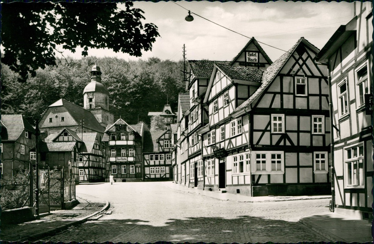 zoom: Image side vintage Postcard from 1953: Rhenanusplatz - Fotokarte:: Bad Sooden-Bad Sooden-Allendorf