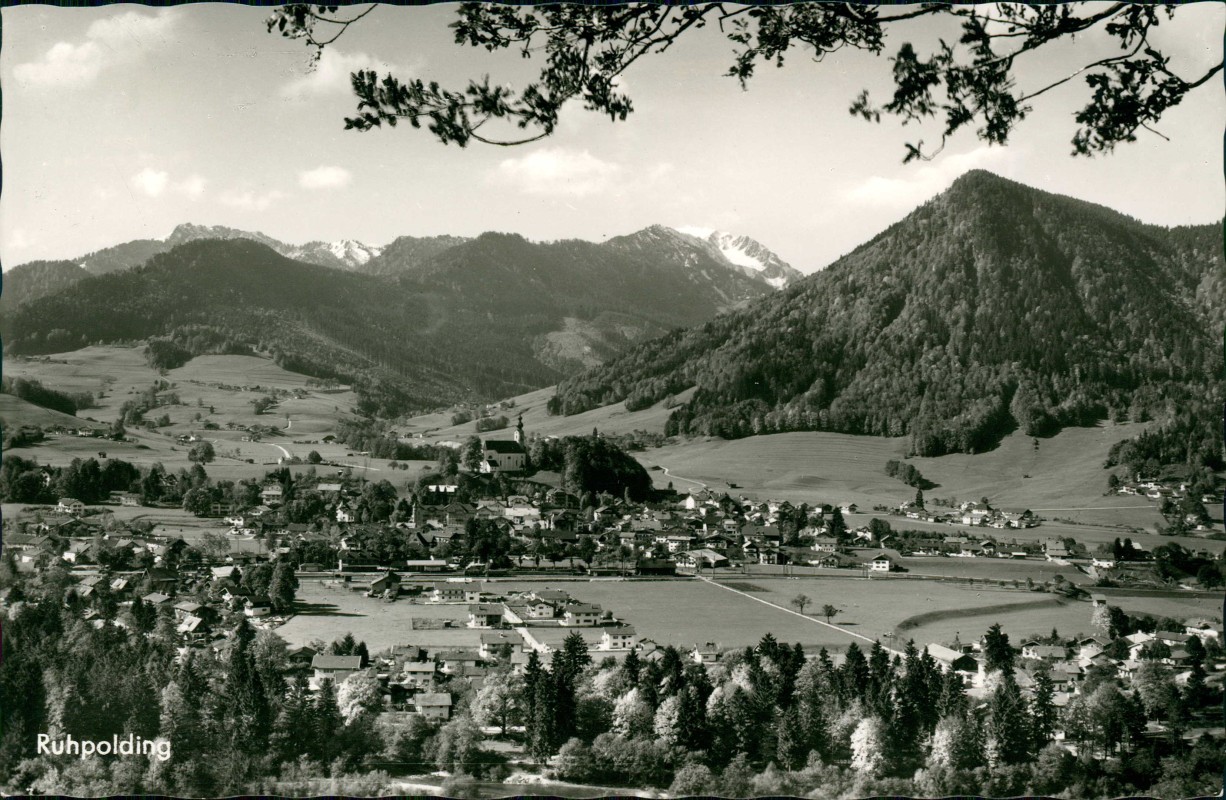 zoom: Image side vintage Postcard from 1963: mit Hochfelln u.Westernberg:: Ruhpolding