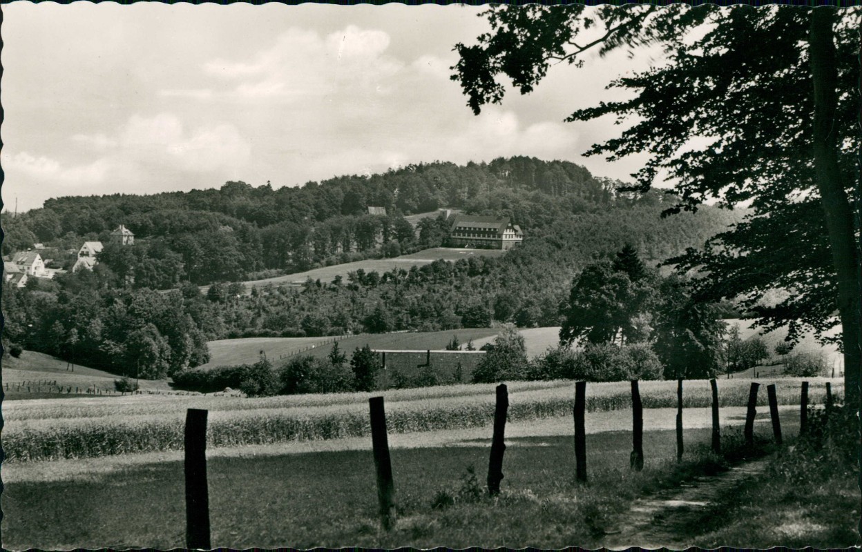 vergrößern: Bildseite historische Ansichtskarte von 1955: Blick zur Jugendherberge:: Bielefeld