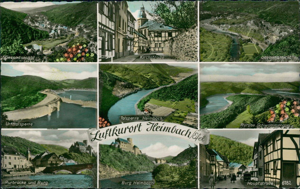 zoom: Image side vintage Postcard from 1965: Stadtteilansichten Colorfotokarte:: Heimbach