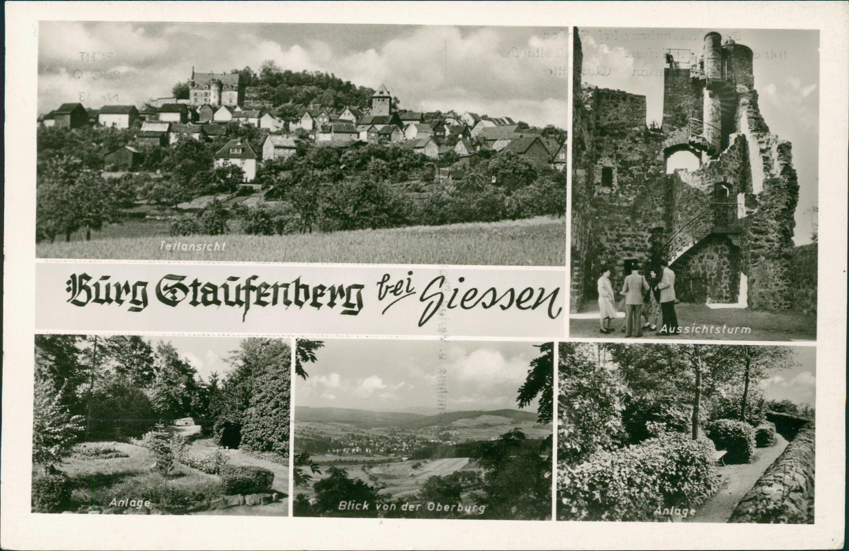 zoom: Image side vintage Postcard from 1961: Bürg Staufenberg bei Giessen Mehrbildfotokarte:: Staufenberg Hessen