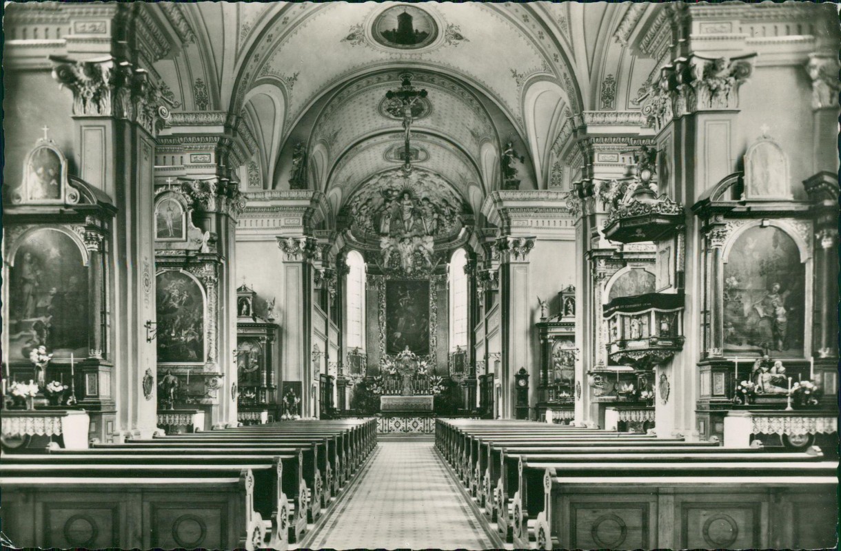 vergrößern: Bildseite historische Ansichtskarte von 1963: Wallfahrtskirche - Altar:: Rottenburg am Neckar