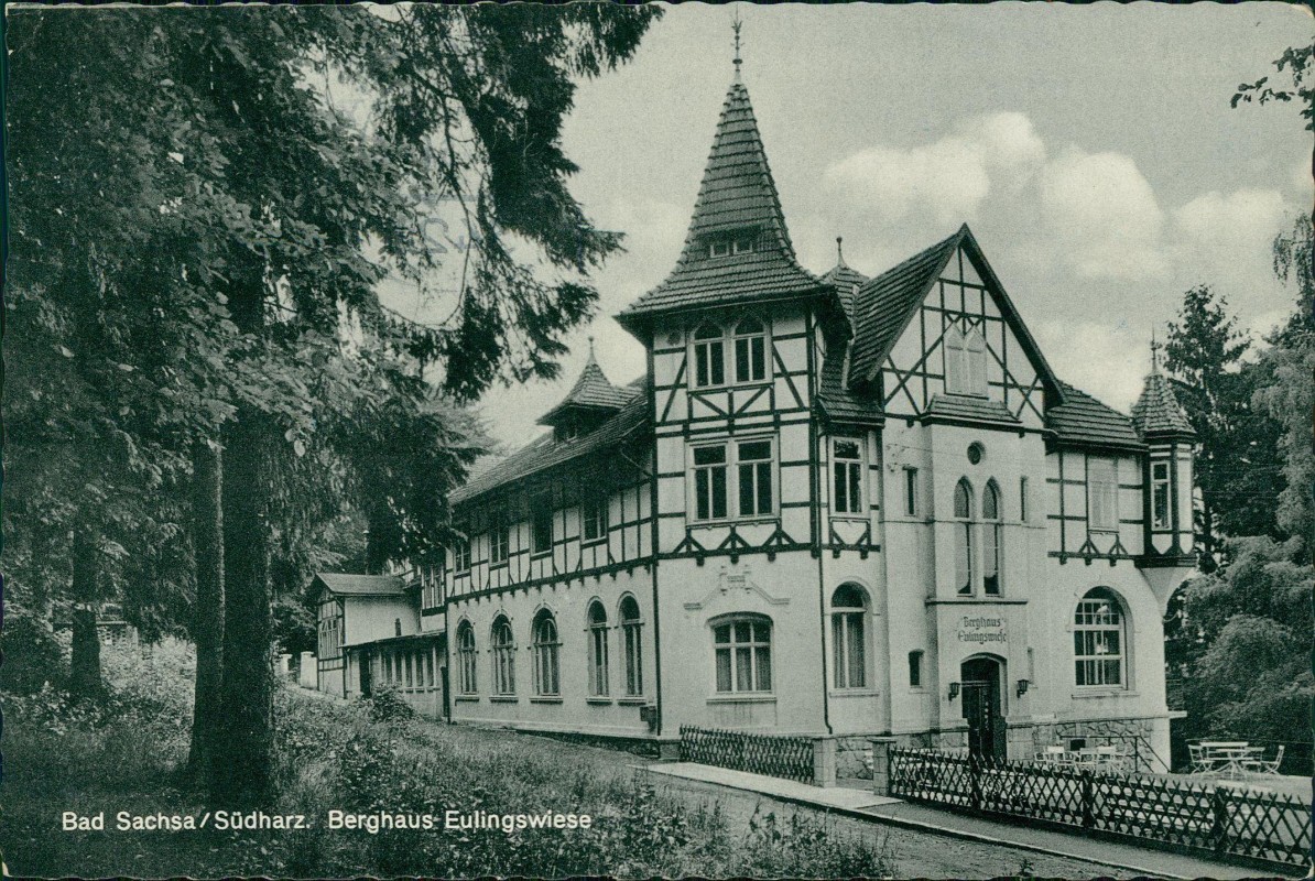 zoom: Image side vintage Postcard from 1960: Berghaus Eulingswiese:: Bad Sachsa