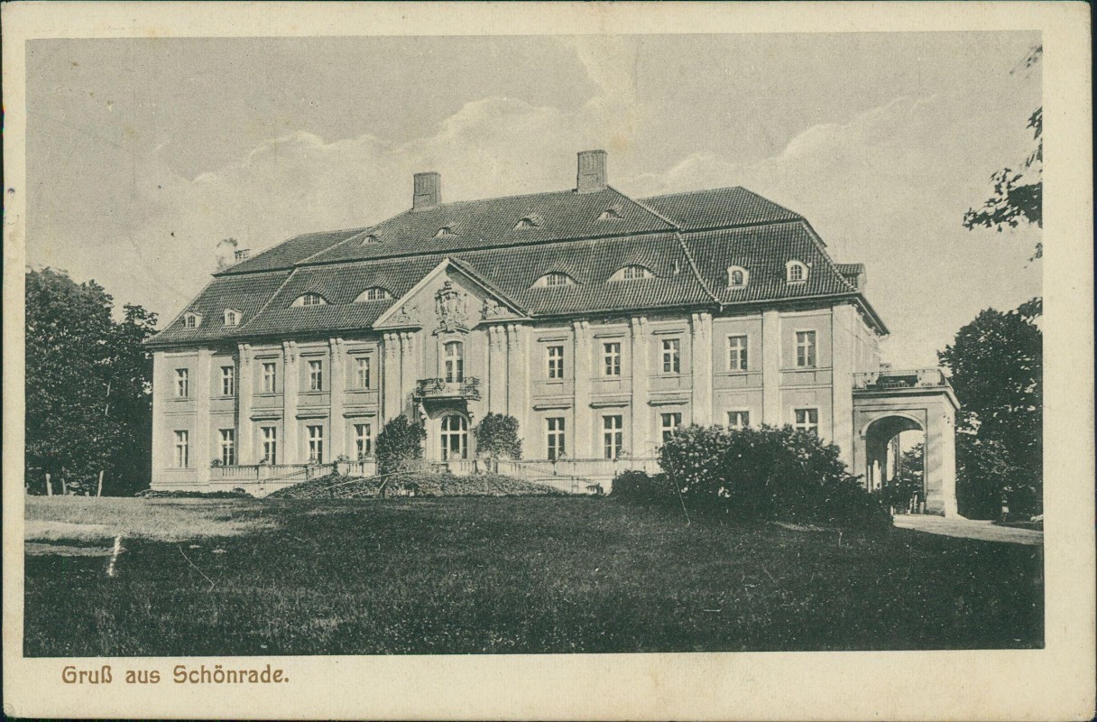 vergrößern: Bildseite historische Ansichtskarte von 1917: Schloß:: Schönrade Kr. Friedeberg Neumark