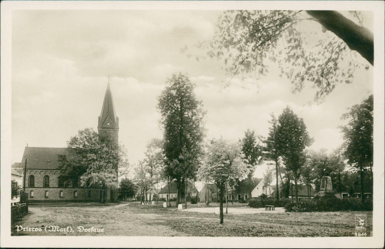 zoom: Image side vintage Postcard from 1934: Dorfaue:: Prieros-Heidesee