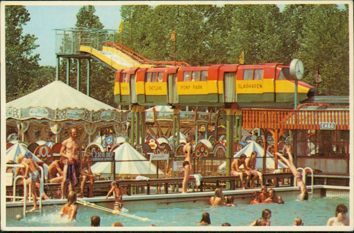 zoom: Image side vintage Postcard from 1975: Wasserpark (Ponypark):: Slagharen-Hardenberg