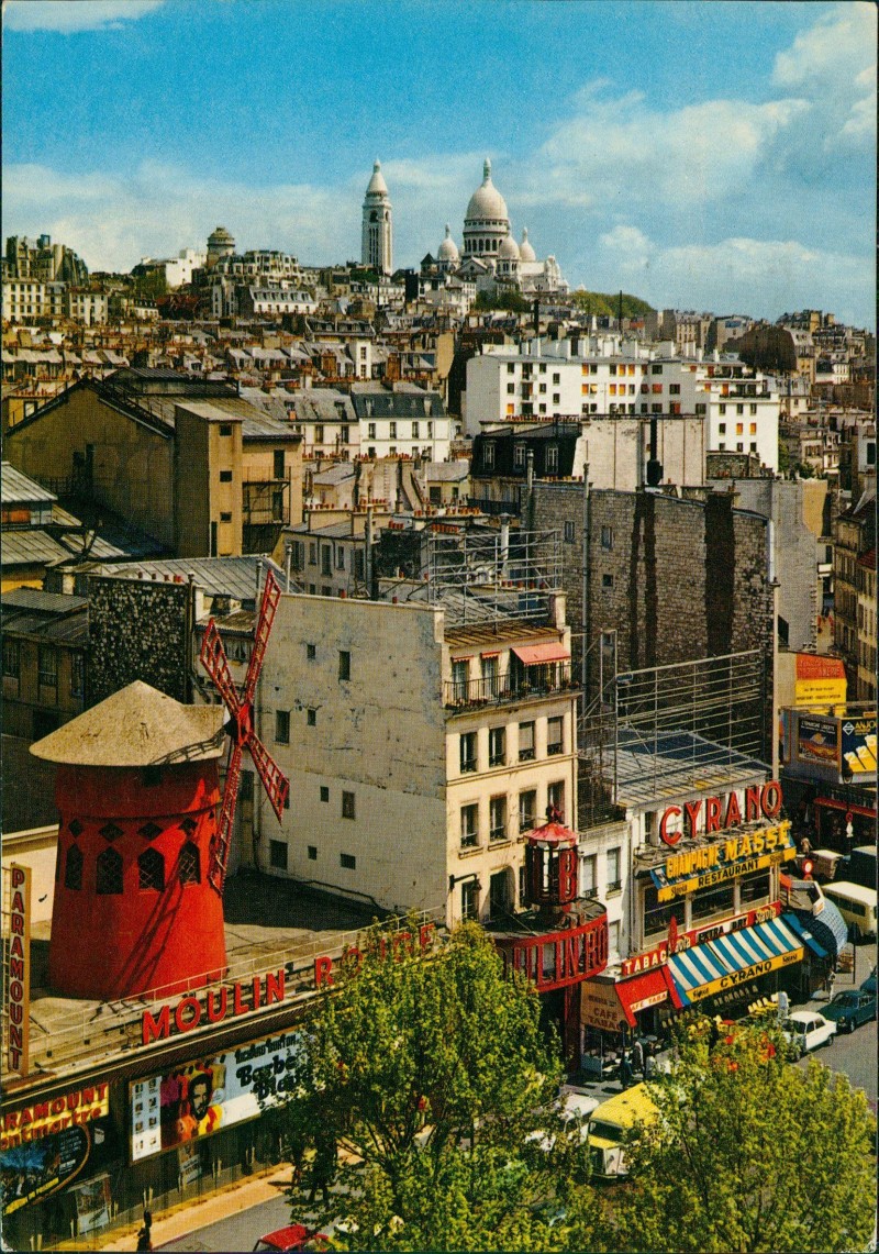 vergrößern: Bildseite historische Ansichtskarte von 1982: Moulin Rouge - CYRANO Stadt Montmartre:: Paris