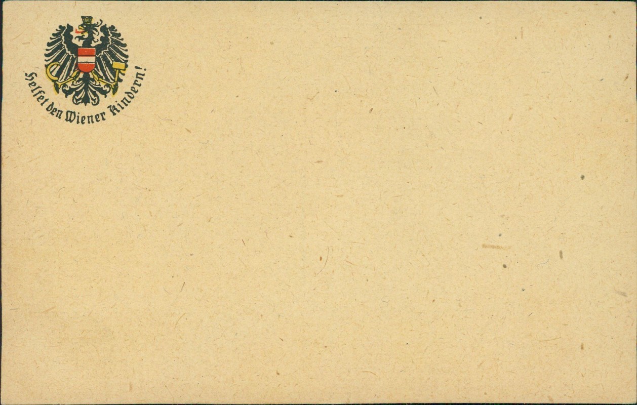 zoom: Image side vintage Postcard from 1919: Helfet den Wiener Kindern! Wappen Heraldik:: Vienna