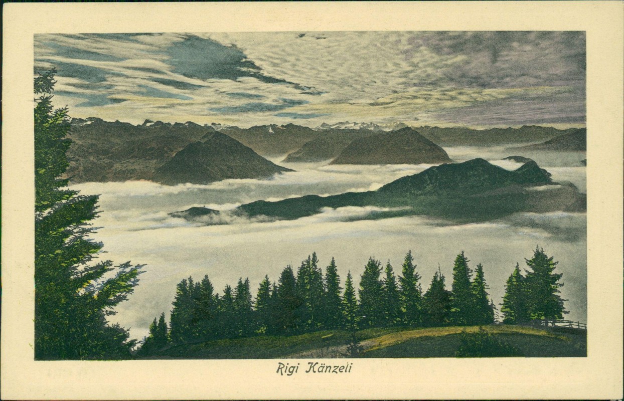 zoom: Image side vintage Postcard from 1908: Rigi Känzeli Wolkenmeer Stimmungsbild:: Arth SZ
