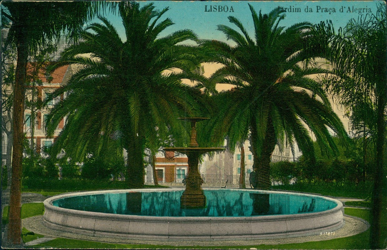 zoom: Image side vintage Postcard from 1912: Jardim da Praça d