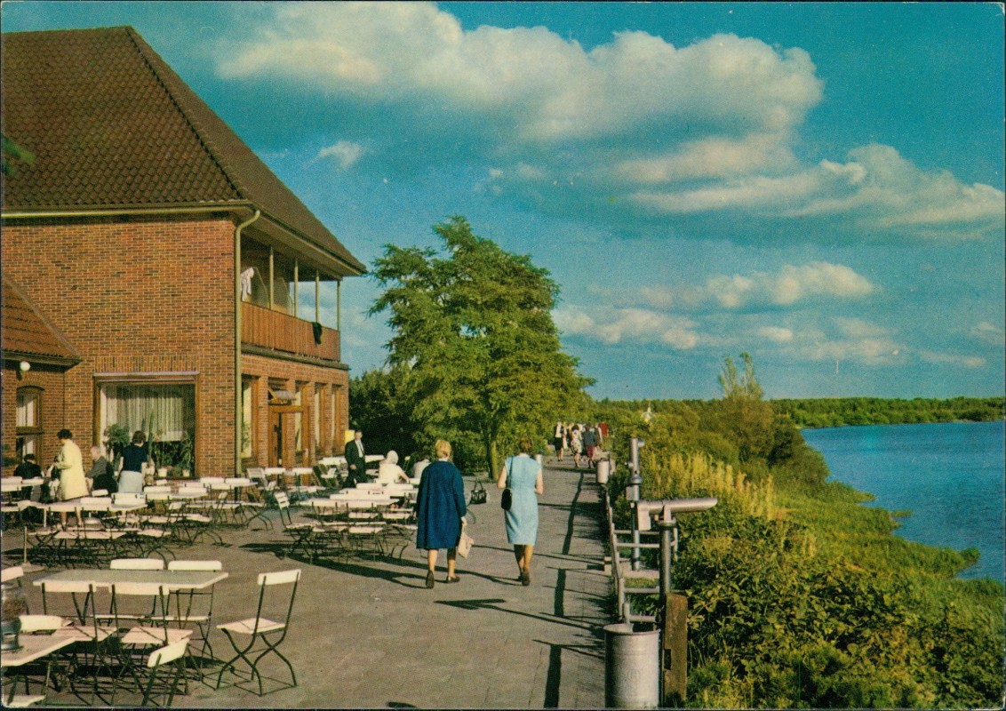 zoom: Image side vintage Postcard from 1967: Hotel Seeblick Thülsfelder Talsperre:: Thüle-Friesoythe