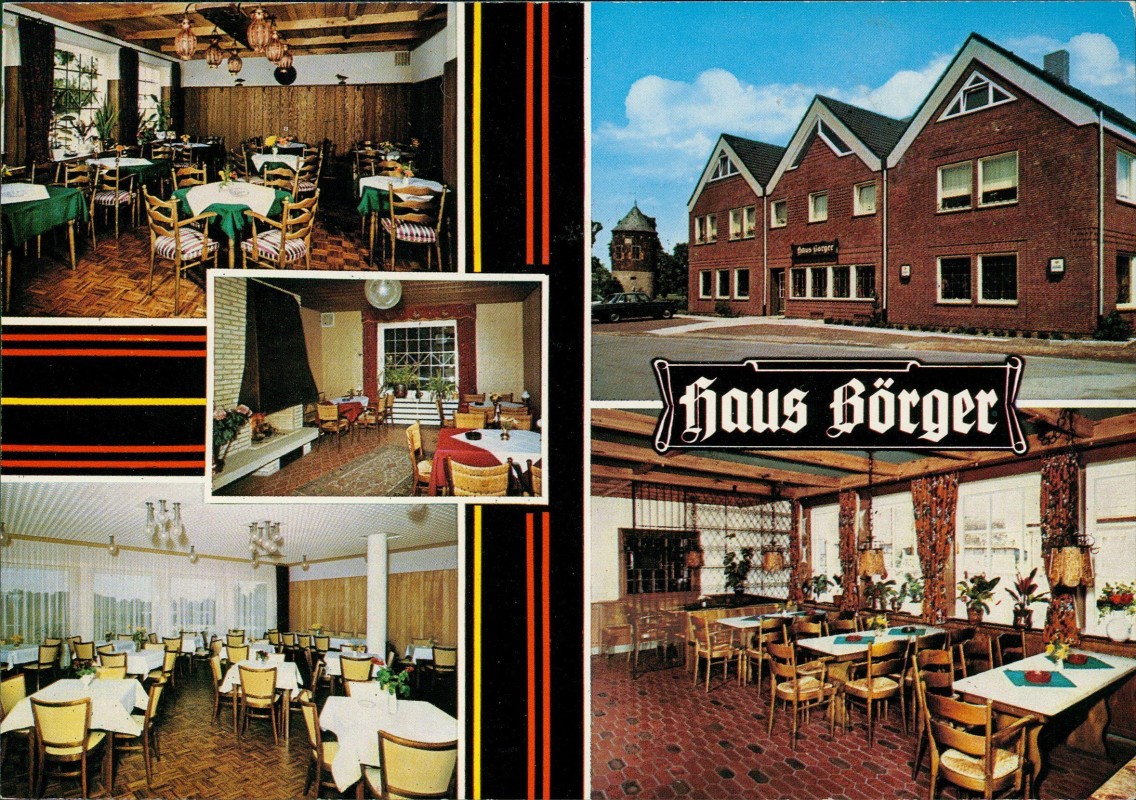 vergrößern: Bildseite historische Ansichtskarte von 1982: Haus Börger Hotel & Gaststätte MB:: Davensberg-Ascheberg (Westfalen)