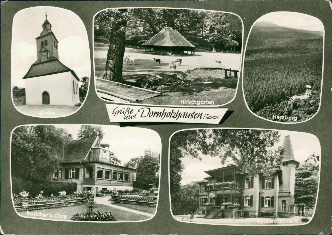 vergrößern: Bildseite historische Ansichtskarte von 1971: Hirschgarten Kirche Böttcher