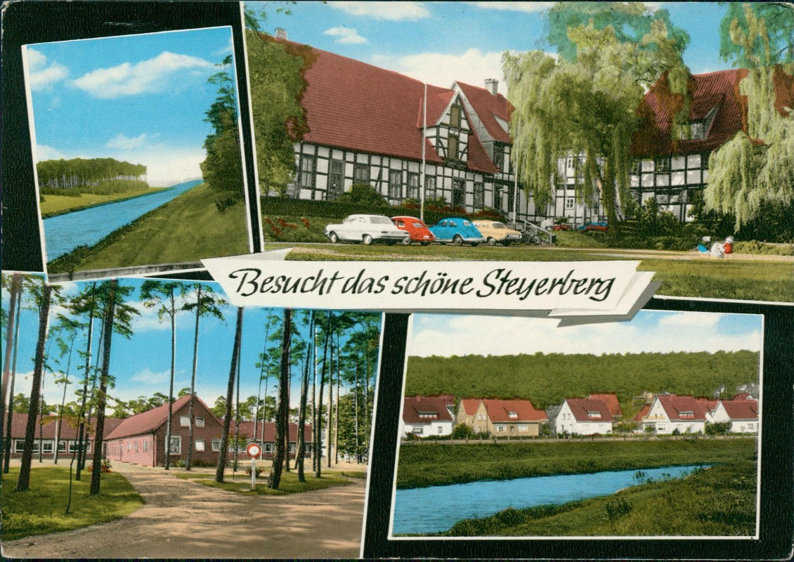 vergrößern: Bildseite historische Ansichtskarte von 1969: 4 Bild Stadtansichten:: Steyerberg
