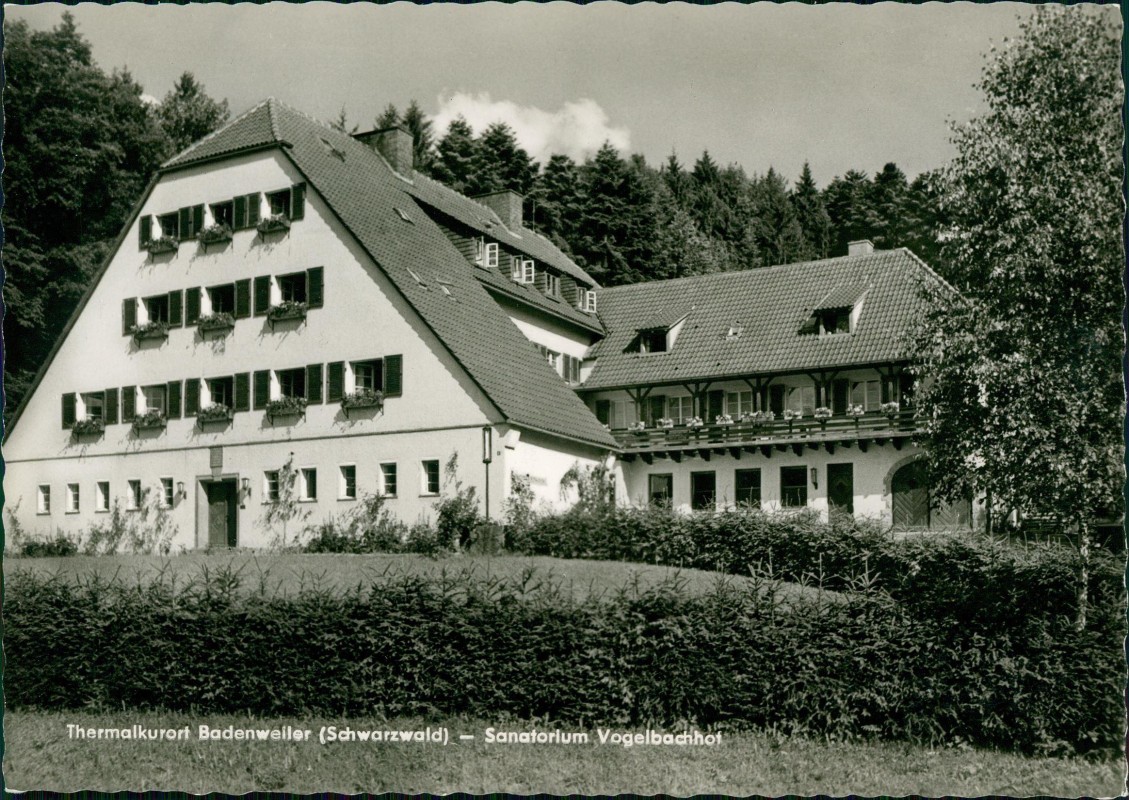 zoom: Image side vintage Postcard from 1964: Sanatorium Vogelbachhof:: Badenweiler