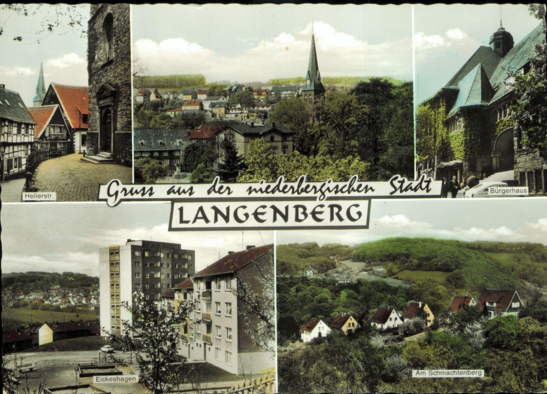 vergrößern: Bildseite historische Ansichtskarte von 1963: 5 Bild Hellerstraße Eickeshagen etc:: Langenberg (Rheinland)-Velbert