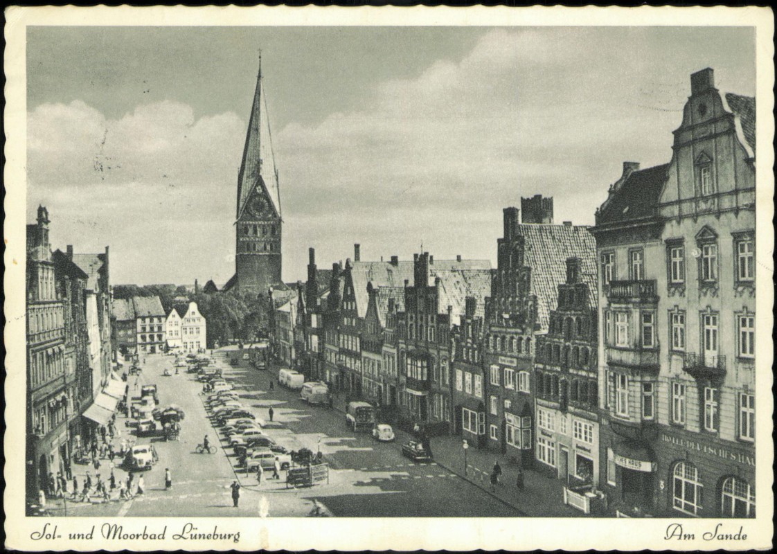 vergrößern: Bildseite historische Ansichtskarte von 1962: Am Sande:: Lüneburg