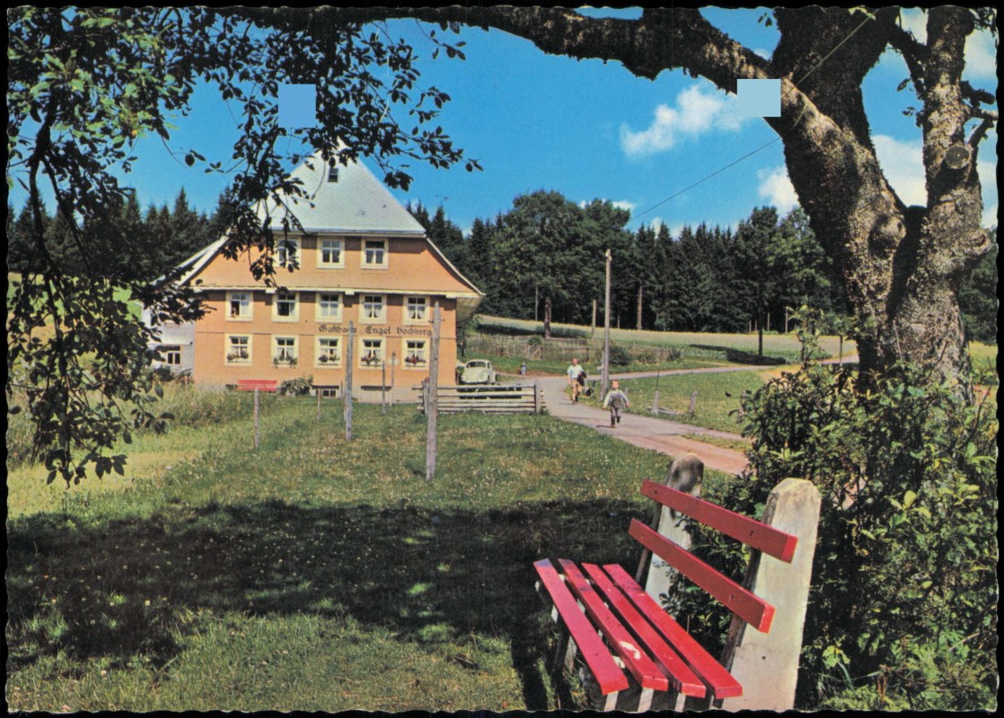 vergrößern: Bildseite historische Ansichtskarte von 1964: HÖHENGASTHAUS ZUM ENGEL Post Schollach:: Eisenbach (Hochschwarzwald)