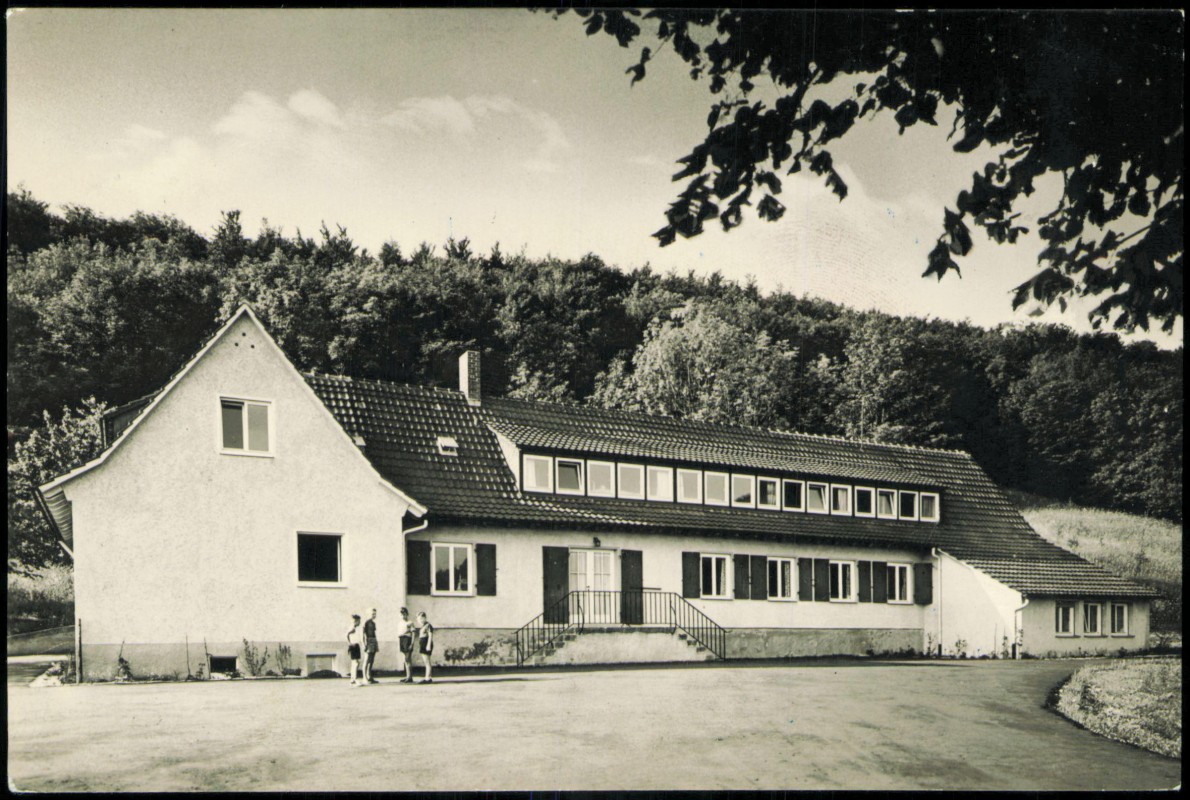 vergrößern: Bildseite historische Ansichtskarte von 1959: Kreisjugendheim Lichteneck:: Hepsisau