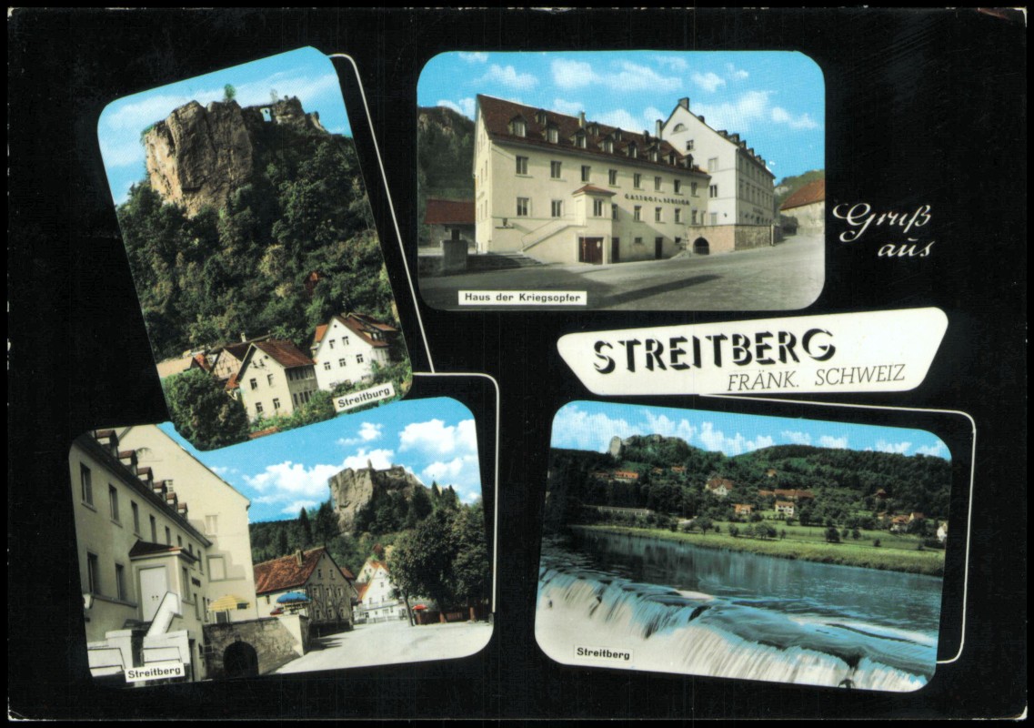 vergrößern: Bildseite historische Ansichtskarte von 1968: MB: Stadt Haus der Kriegsopfer:: Streitberg-Wiesenttal