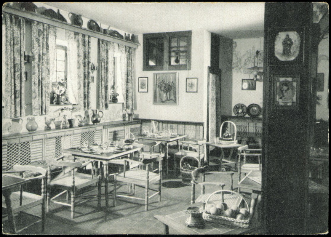 vergrößern: Bildseite historische Ansichtskarte von 1958: Gaststube Sternenwirtshaus:: Sasbachwalden