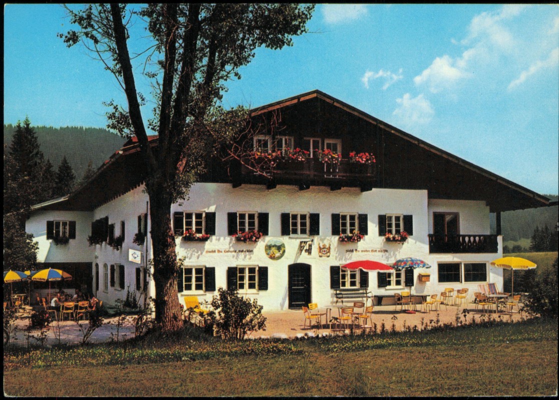 vergrößern: Bildseite historische Ansichtskarte von 1982: Gästehaus Alpengut Elmau:: Klais-Krün