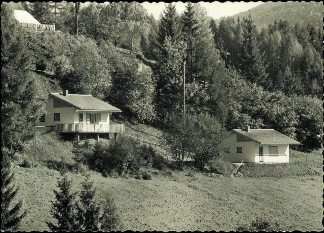vergrößern: Bildseite historische Ansichtskarte von 1969: Fotokarte Ferienhaus Renate Erholungsdorf:: Kleinlobming