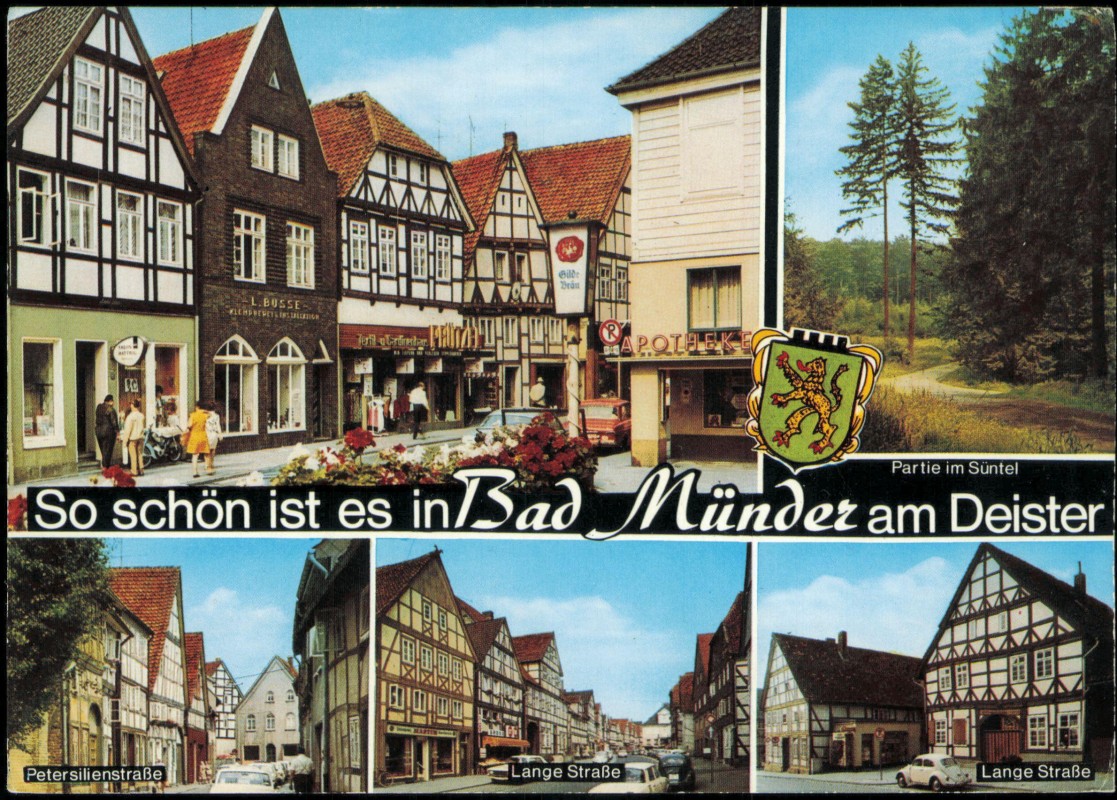 vergrößern: Bildseite historische Ansichtskarte von 1971: Petersilienstraße Lange Straße MB:: Bad Münder (Deister)