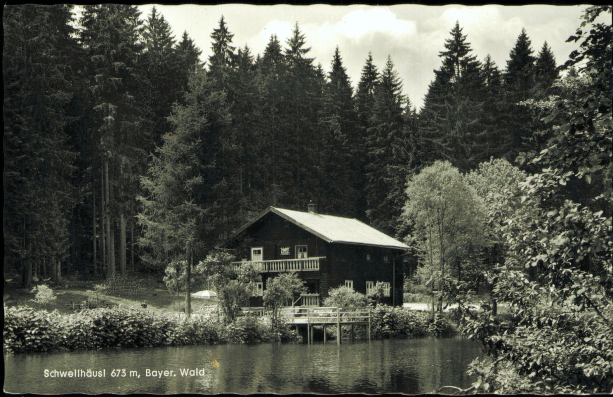 vergrößern: Bildseite historische Ansichtskarte von 1962: Schwellhäusl Bayerischer Wald - Fotokarte:: Zwiesel
