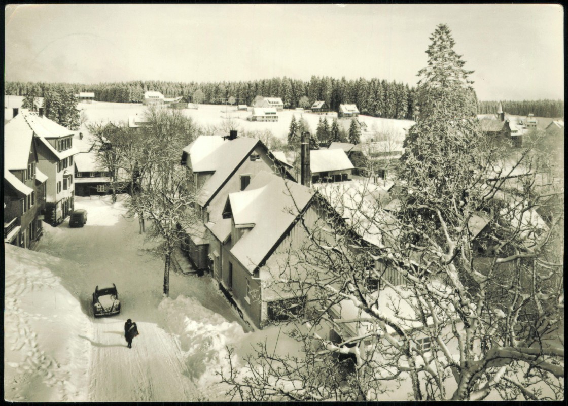 vergrößern: Bildseite historische Ansichtskarte von 1970: Schwarzwaldhochstraße Winter Fotokarte:: Kniebis-Freudenstadt