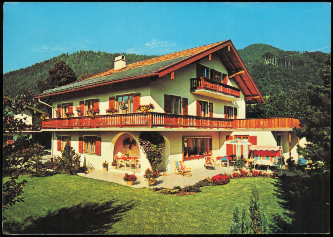 vergrößern: Bildseite historische Ansichtskarte von 1989: Fremdenheim A. u. M. Göttlicher:: Ruhpolding