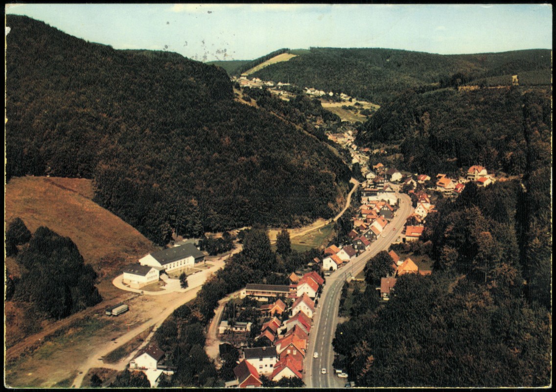 vergrößern: Bildseite historische Ansichtskarte von 1979: Luftbild Luftaufnahme:: Wieda (Harz)